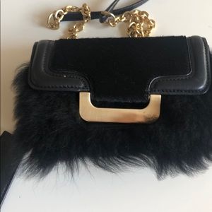 Dianne Von Furstenberg cross body with real fur